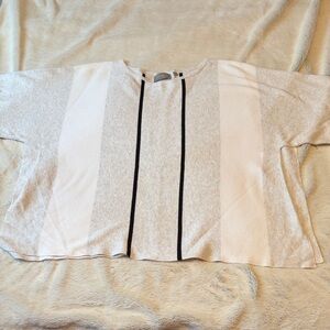Cyrus White, Grey and Black Knit Top